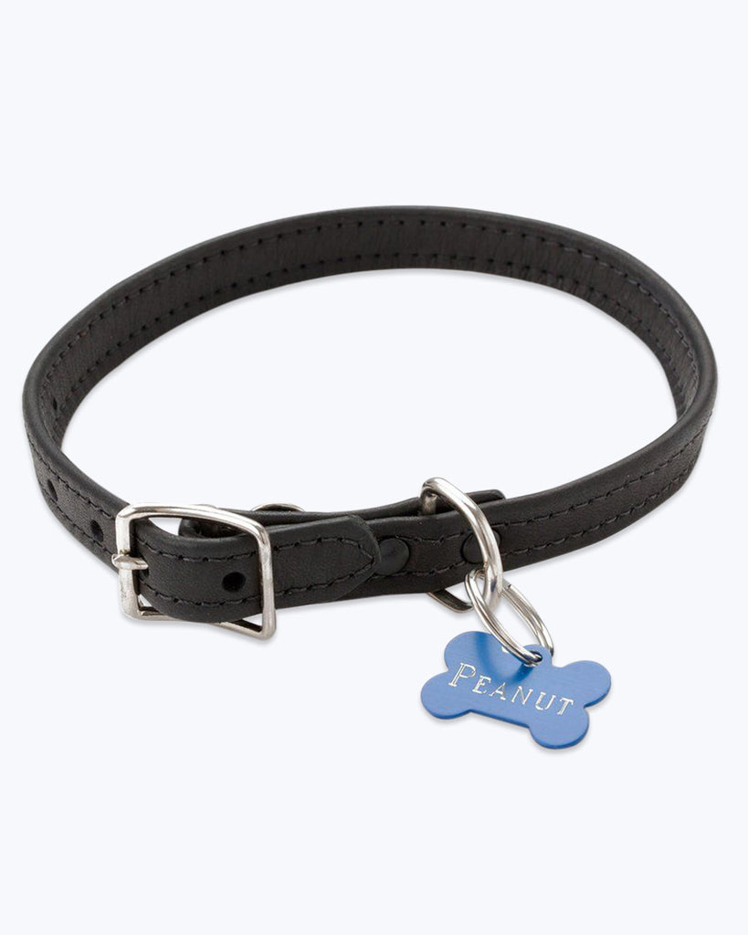 Classic Leather Dog Collar - Black - Small (11.5-14.5 in), X-Small (7-12 in)