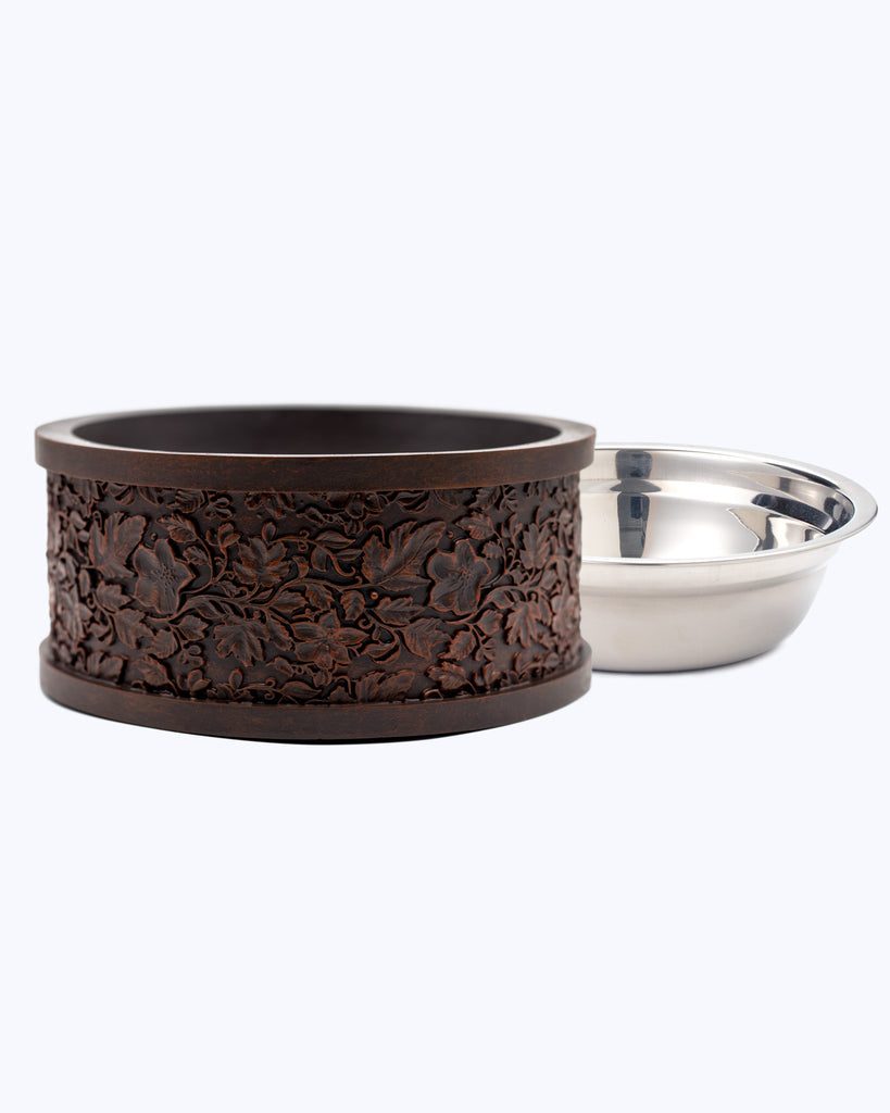 Pet Junkie Elevated Dog Bowl Summit, Small - 5 inch / 16oz, Brown