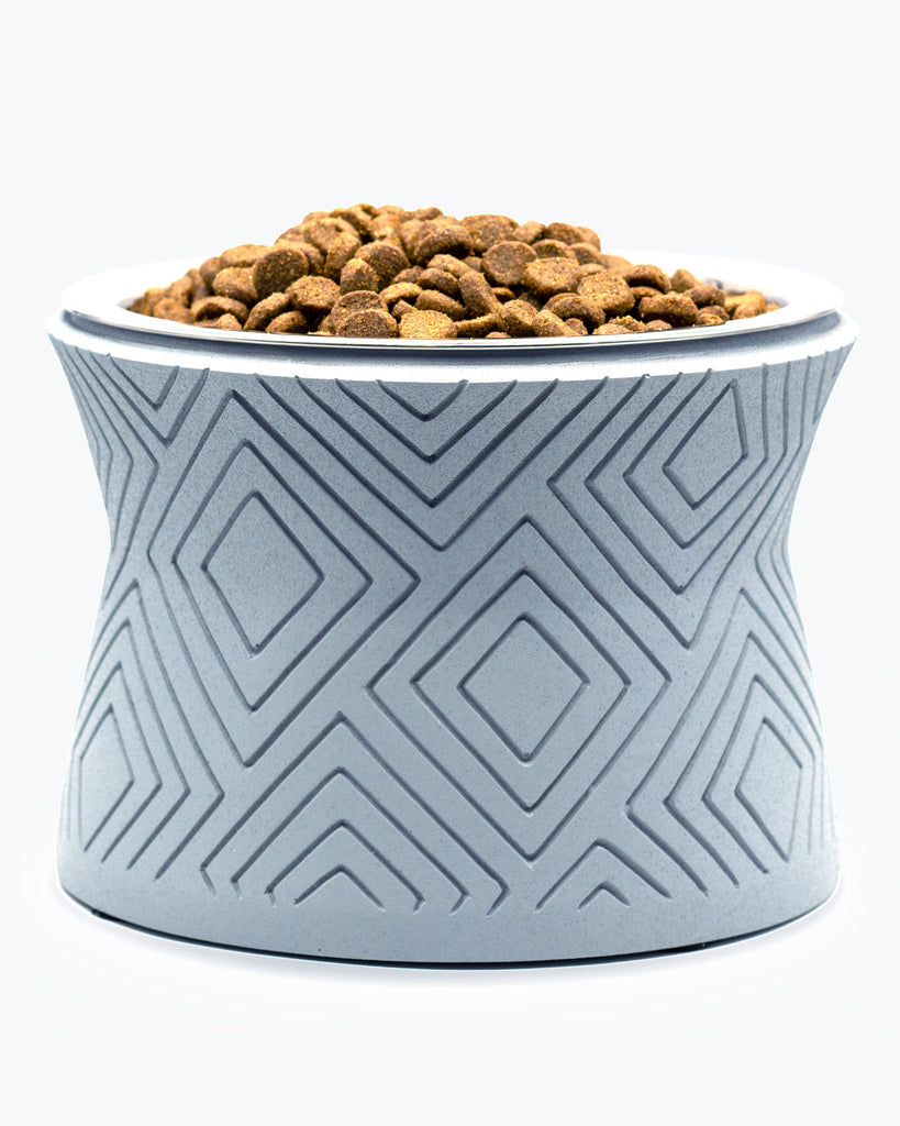 Elevated Large Dog Bowl Set - Raised Dog Food and Water Bowl with Non Slip  Stand - Heavy Weighted Double Ceramic Dog Feeding Bowls - Extra Wide Deep