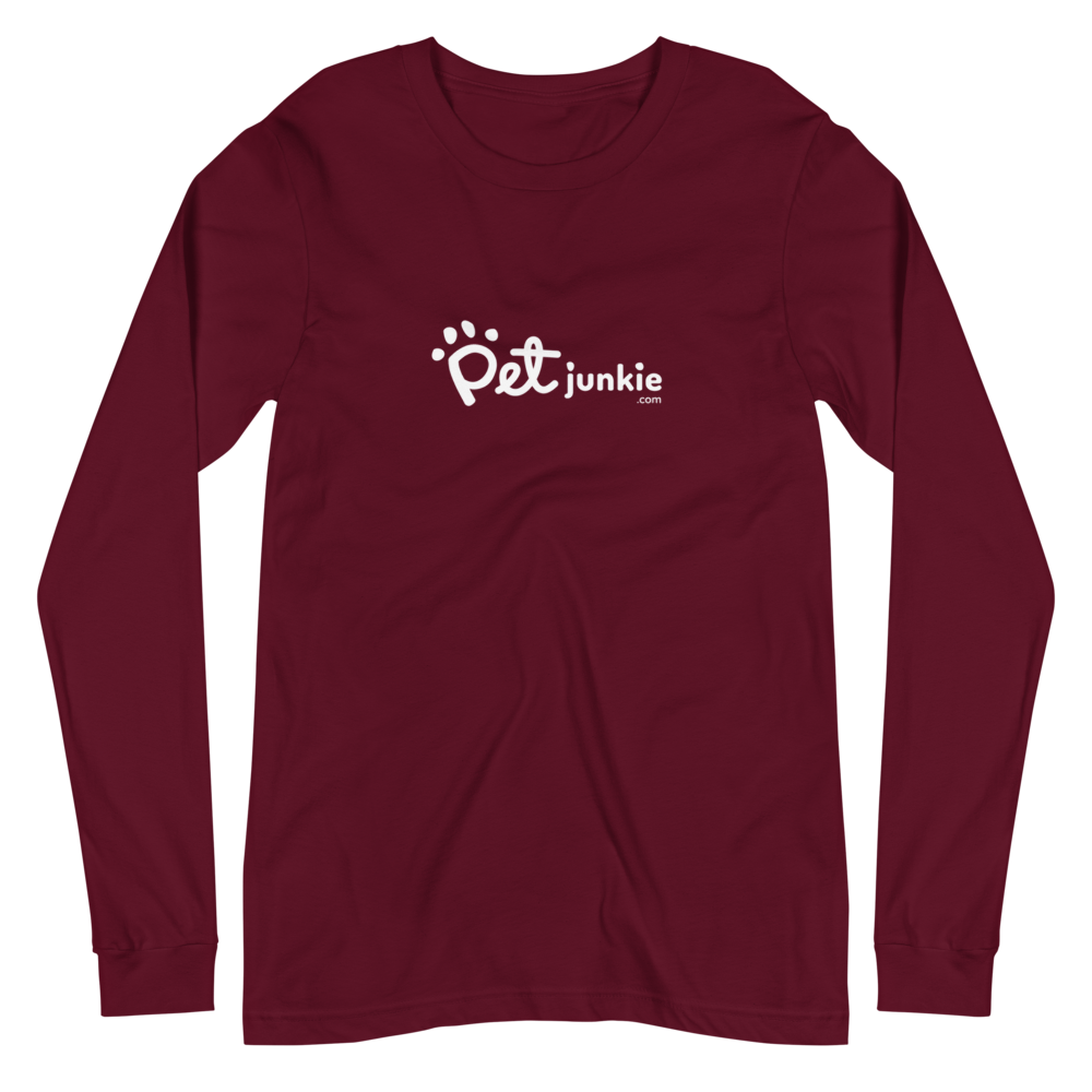 Pet Junkie Logo (White) - Long-Sleeve Unisex T-Shirt